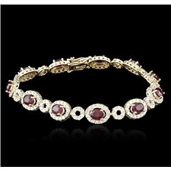 14KT Yellow Gold 6.65ctw Ruby and Diamond Bracelet