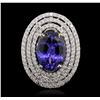 Image 1 : 14KT White and Yellow Gold 6.46ct Tanzanite and Diamond Ring