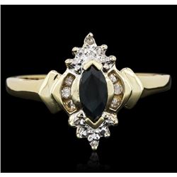 10KT Two-Tone Gold 0.35ct Sapphire and Diamond Ring