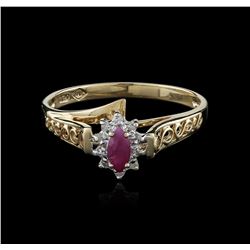 10KT Yellow Gold 0.15ct Ruby and Diamond Ring