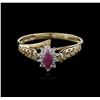 Image 1 : 10KT Yellow Gold 0.15ct Ruby and Diamond Ring