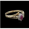 Image 2 : 10KT Yellow Gold 0.15ct Ruby and Diamond Ring