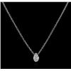 Image 2 : 14KT White Gold 0.30ct Diamond Solitaire Necklace