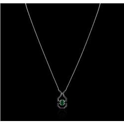 SILVER 2.00ct Emerald Necklace