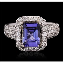 14KT Two-Tone Gold 2.00ct Tanzanite and Diamond Ring