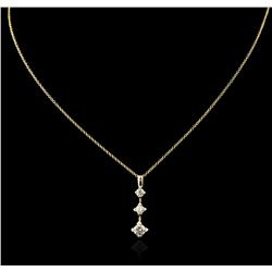 14KT Yellow Gold 0.85ctw Diamond Pendant With Chain