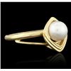 Image 2 : 14KT Yellow Gold Pearl Ring