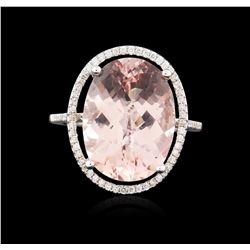 14KT White Gold 8.01ct Kunzite and Diamond Ring