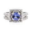 Image 1 : 14KT White Gold 1.61ct Tanzanite and Diamond Wedding Ring Set