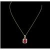 Image 1 : 14KT Yellow Gold 7.91ctw Ruby and Diamond Pendant With Chain