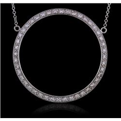 14KT White Gold 0.94ctw Diamond Pendant With Chain