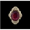 Image 1 : 14KT Yellow Gold 8.54ct Ruby and Diamond Ring