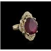 Image 2 : 14KT Yellow Gold 8.54ct Ruby and Diamond Ring