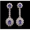 Image 1 : 14KT White Gold 3.38ctw Tanzanite and Diamond Earrings