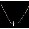 Image 2 : 14KT Rose Gold 0.32ctw Diamond Cross Necklace