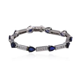 14KT White Gold 10.40ctw Sapphire and Diamond Bracelet