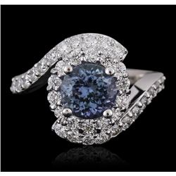 14KT White Gold 1.78ct Tanzanite and Diamond Ring