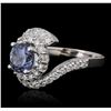 Image 2 : 14KT White Gold 1.78ct Tanzanite and Diamond Ring