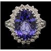 Image 1 : 14KT White Gold 5.60ct Tanzanite and Diamond Ring