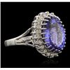 Image 2 : 14KT White Gold 5.60ct Tanzanite and Diamond Ring
