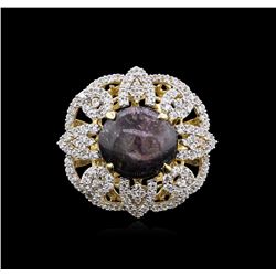 PLATED SILVER 17.20ct Ruby and White Sapphire Ring