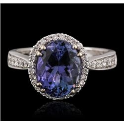 18KT White Gold 3.31ct Tanzanite and Diamond Ring