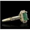 Image 2 : 14KT Yellow Gold 2.07ct Emerald and Diamond Ring