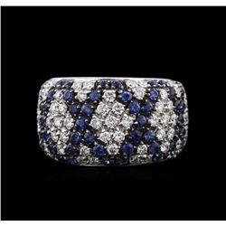 2.40ctw Sapphire and Diamond Ring - 18KT White Gold