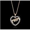 Image 1 : 10KT Yellow Gold 0.04ctw Diamond MOM Heart Pendant