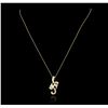 Image 2 : 14KT Yellow Gold 0.10ctw Diamond Pendant With Chain