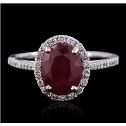 14KT White Gold 2.00ct Ruby and Diamond Ring