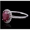 Image 2 : 14KT White Gold 2.00ct Ruby and Diamond Ring