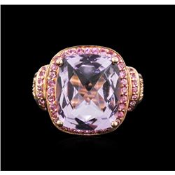 14KT Rose Gold 7.92ct Pink Amethyst and Pink Sapphire Ring