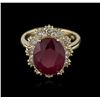 Image 1 : 14KT Yellow Gold 6.83ct Ruby and Diamond Ring