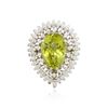 Image 1 : 18KT White Gold 13.34ct Peridot and Diamond Ring