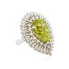 Image 2 : 18KT White Gold 13.34ct Peridot and Diamond Ring