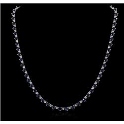 18KT White Gold 19.80ctw Sapphire and Diamond Necklace