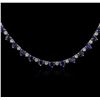 Image 2 : 18KT White Gold 19.80ctw Sapphire and Diamond Necklace