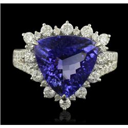 14KT White Gold 5.30ct Tanzanite and Diamond Ring