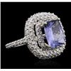 Image 2 : 14KT White Gold 3.18ct Tanzanite and Diamond Ring