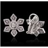 Image 2 : 18KT White Gold 0.72ctw Diamond Earrings