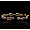 Image 3 : 14KT Yellow Gold 15.30ctw Ruby Bracelet