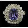 Image 1 : 14KT White Gold 3.35ct Tanzanite and Diamond Ring