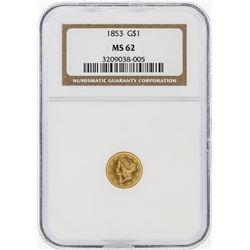 1853 NGC MS62 $1 T-1 Gold Coin