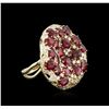 Image 2 : 14KT Yellow Gold 9.11ctw Ruby and Diamond Ring