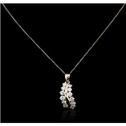 14KT Yellow Gold 1.20ctw Diamond Pendant With Chain