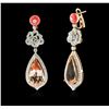 Image 2 : 18KT Rose Gold 16.88ctw Morganite and Diamond Earrings