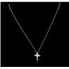 Image 1 : 10KT Yellow Gold 0.50ctw Diamond Cross Pendant With Chain