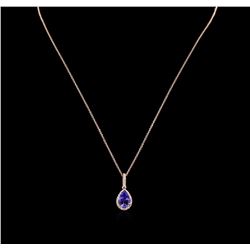 2.25ct Tanzanite and Diamond Pendant With Chain - 14KT Rose Gold