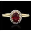 Image 1 : 14KT Yellow Gold 0.88ct Ruby and Diamond Ring